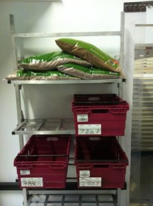 Fold away shelvng with 100kg bags